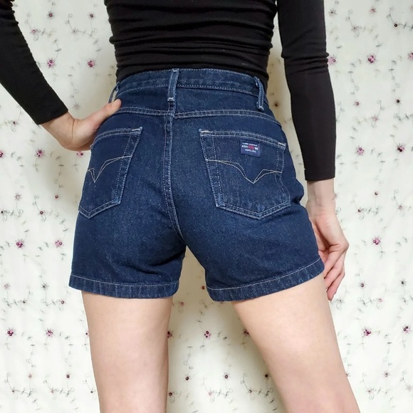 Y2K Dark Wash Denim Shorts - Picture 3 of 7